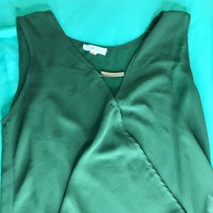 Forest green flowy tank top